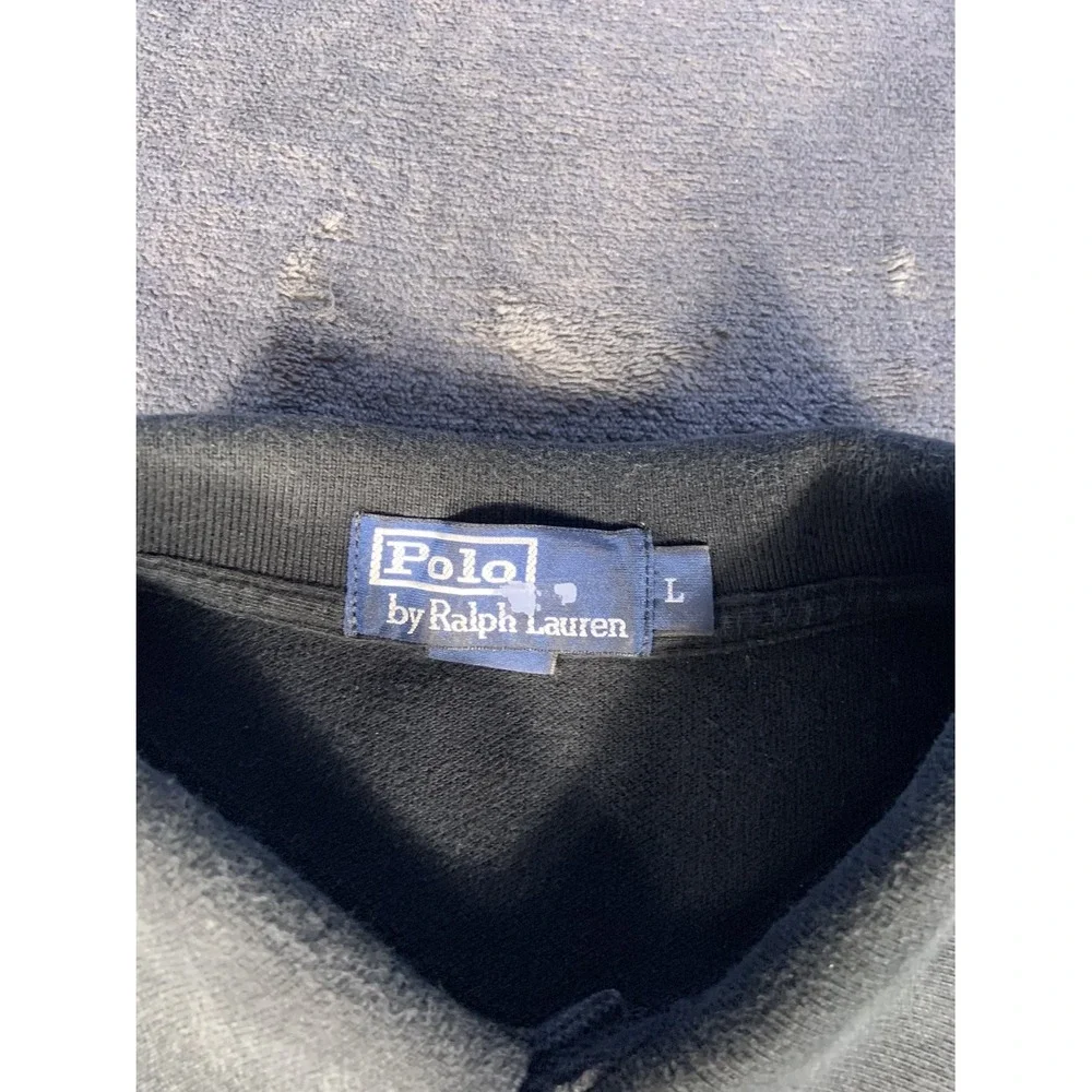 Polo Ralph Lauren Triple Pony Polo Shirt Men L Black Cotton Pique Classic Fit L